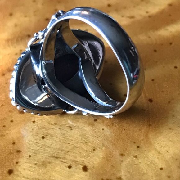 Mojave Purple Turquoise Sterling Silver Ring Size 5 - Picture 4 of 8